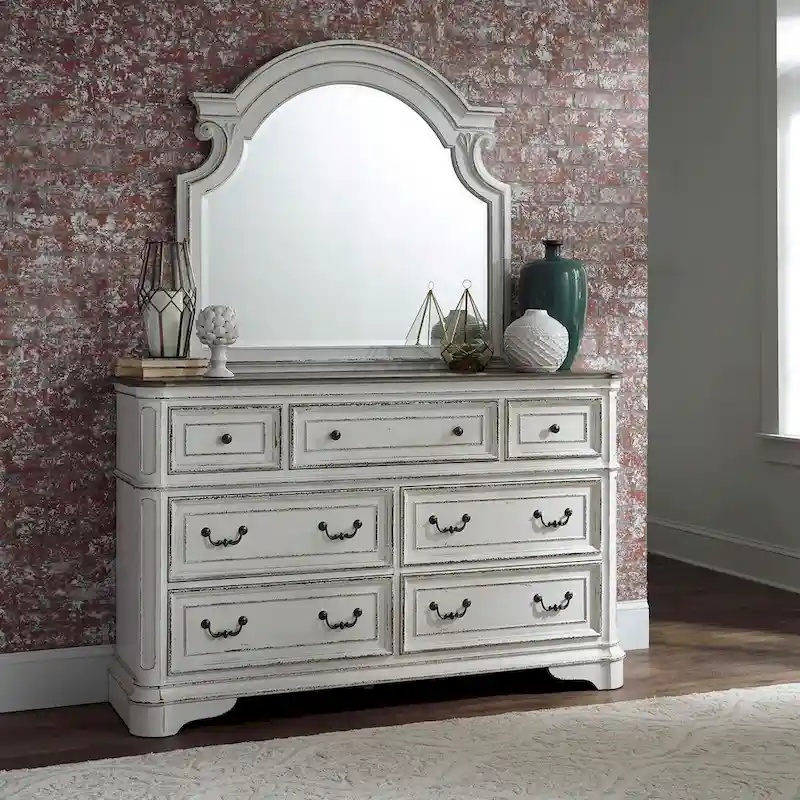 Magnolia Manor Oak Dresser & Mirror Bedroom Set- 2 Finish Options