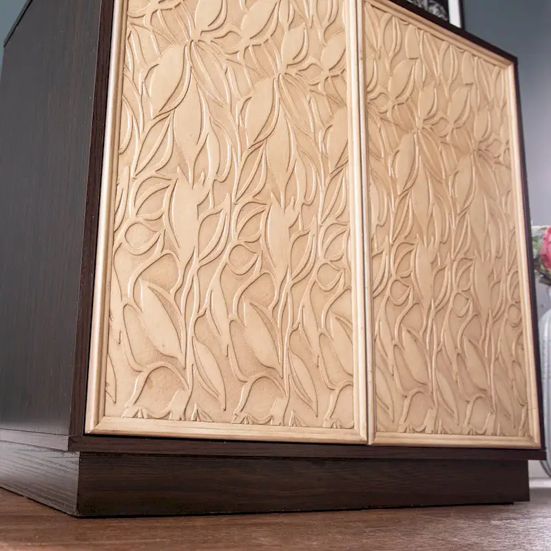 SEI Furniture Elinda Transitional Brown Wood Cabinet