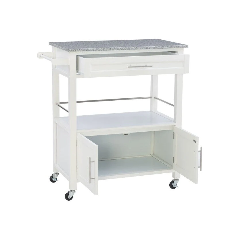Barbara Rolling Mobile Kitchen Cart with Granite Top