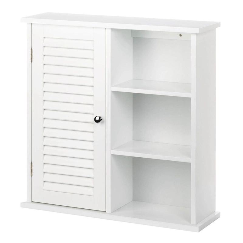 26.75 White Contemporary Wall Cabinet with Shelves