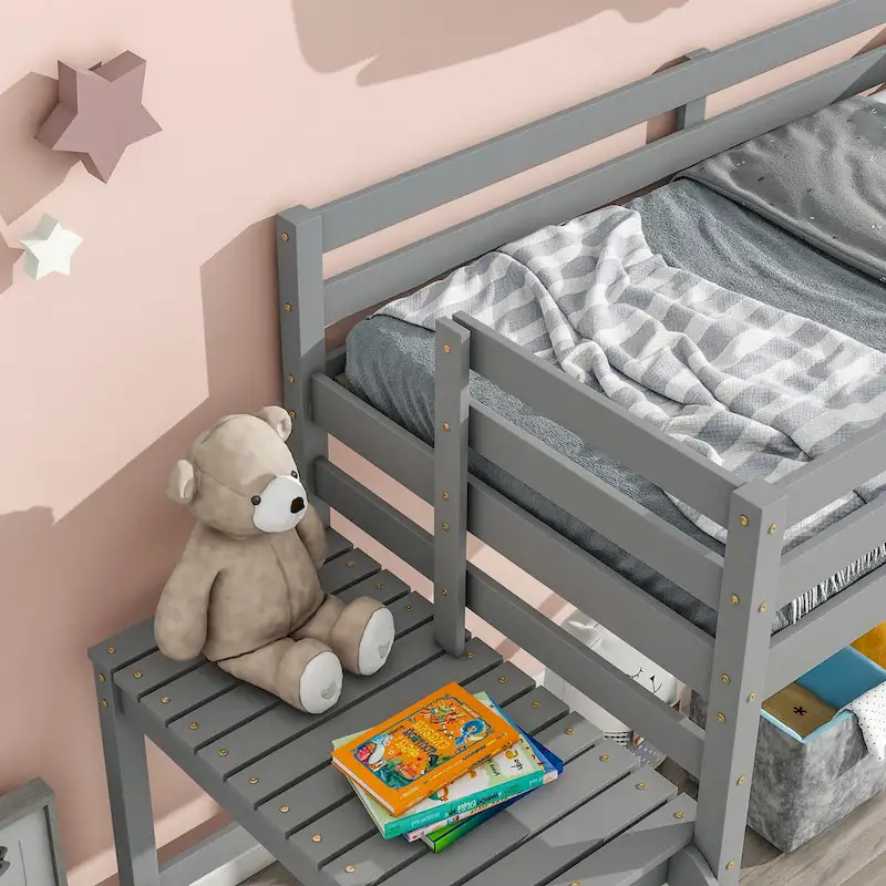 Loft Bed with Platform,ladder