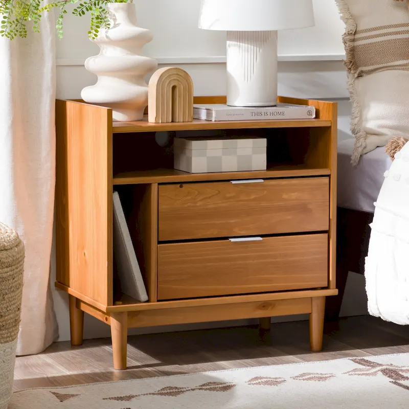 Middlebrook Modern Gallery Top Solid Wood Nightstand