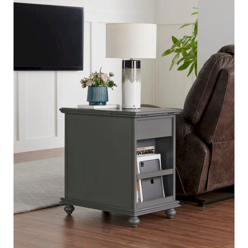 Elegant Chairside Table with Power