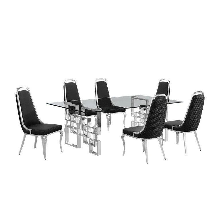 Best Quality Furniture Big Glass Table Dining Sets