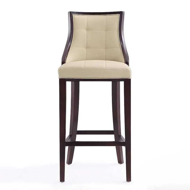 45 in. Walnut Beech Wood Bar Stool (Set of 2)