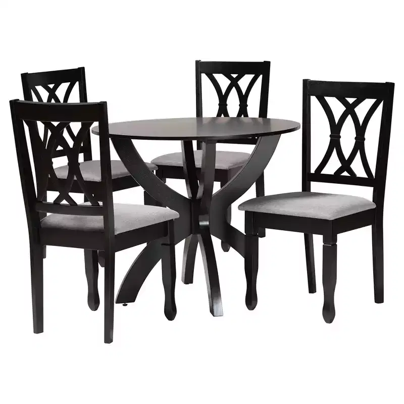 Baxton Studio April Modern Wood 5-Piece Dining Set