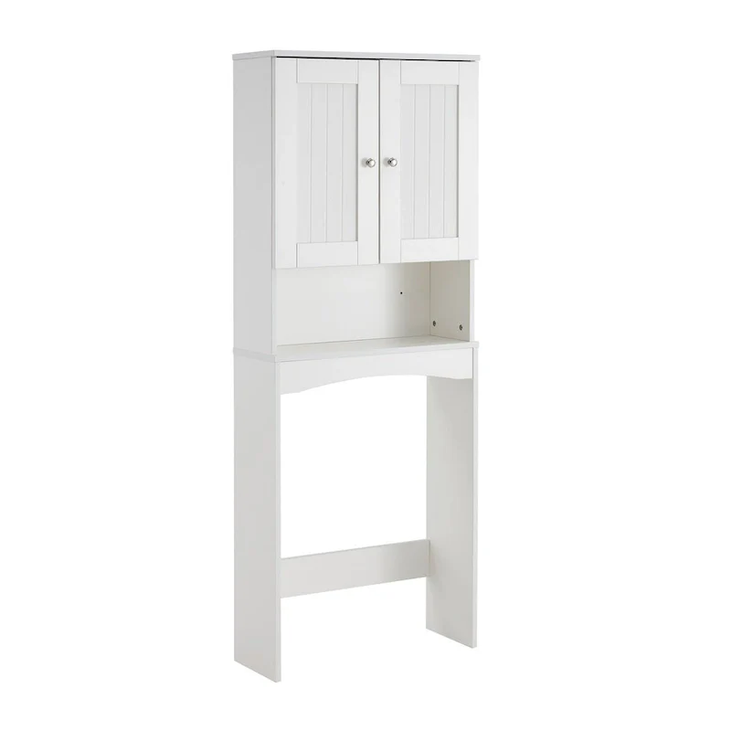 White Over-the-Toilet Storage Cabinet with Shelves