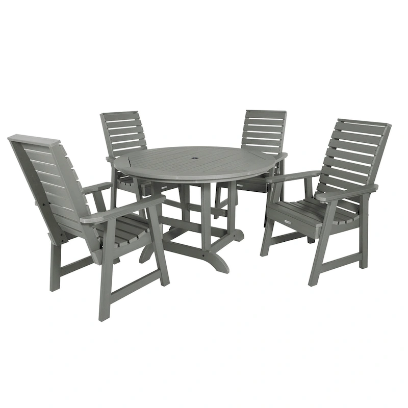 Weatherly 5-piece Outdoor Dining Set - 48 Round Table, Dining-height