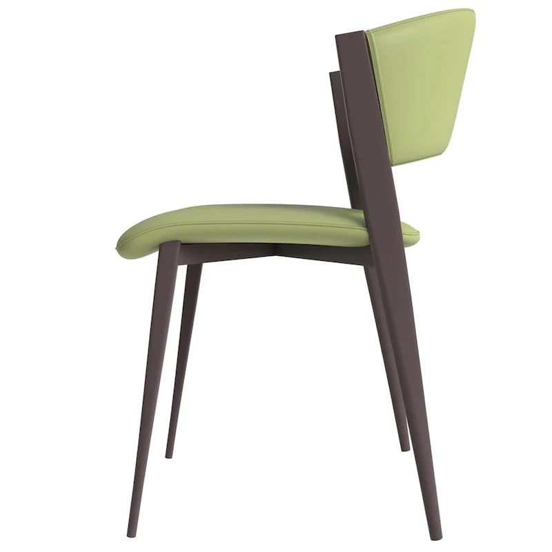 Dining Chair - Black Leather - Metal Legs
