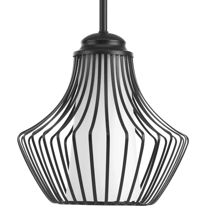 Progress Lighting P5324-31 Finn Black Steel and Metal 1-light Pendant - N/A