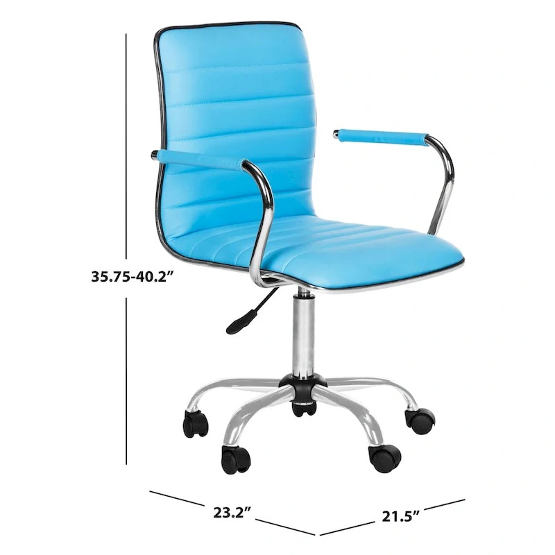SAFAVIEH Kendra White Adjustable Height Office Desk Chair - 22.4  x 19.9  x 35.9  - 22.4  x 19.9  x 35.9  - 22Wx23Dx40H