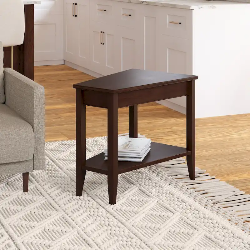 Leick Home Laurent Recliner Wedge Table with Shelf