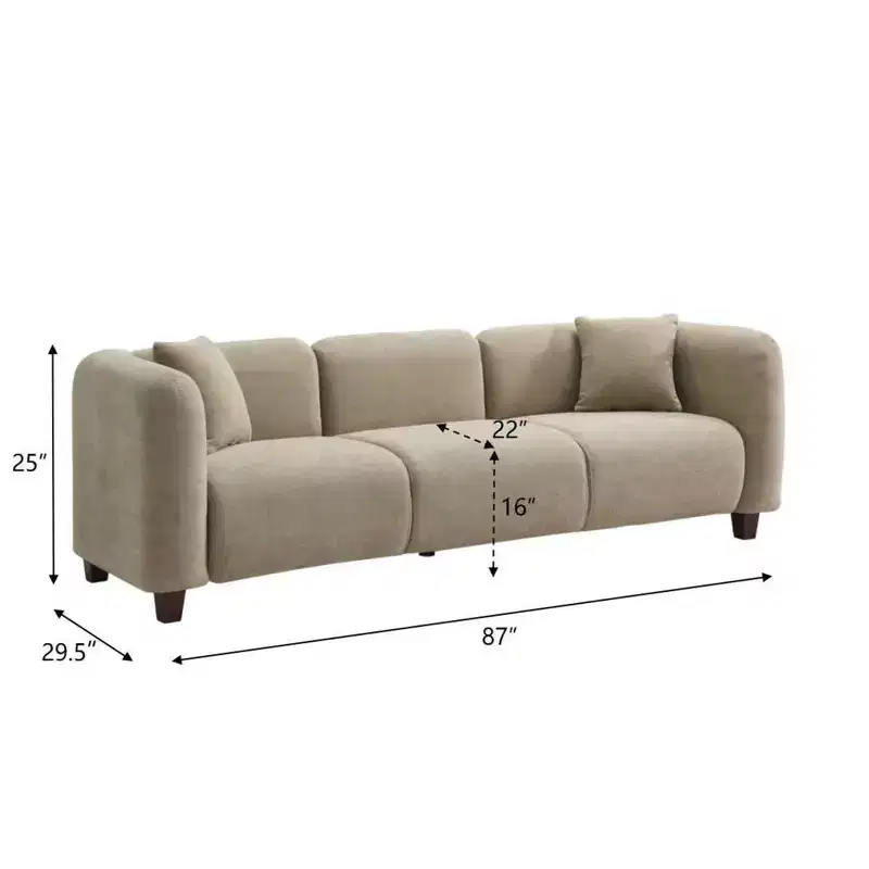 Christopher Knight Home Aldridge 87 Modern Apartment Sofa  Compact Shallow-Depth 3-Seater