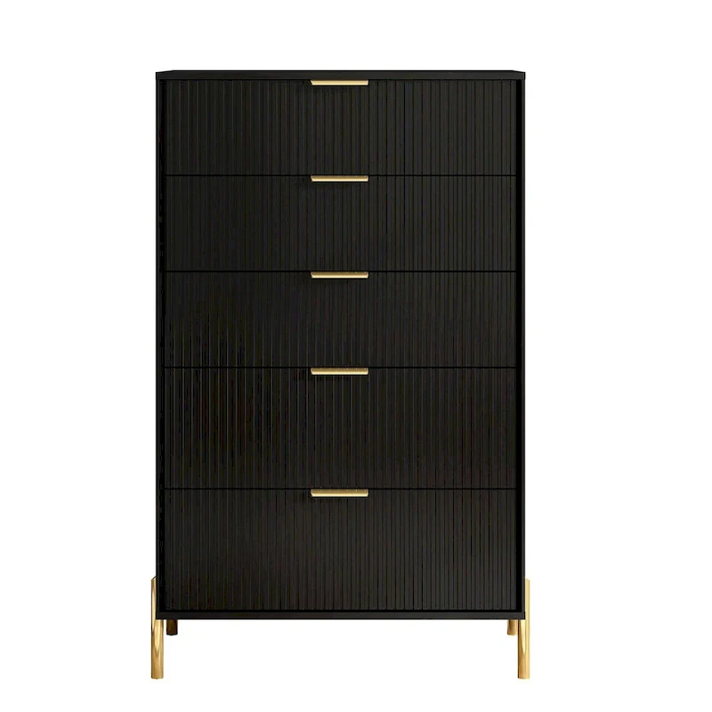 Modern 30  5-Drawer Chest with Metal Handles