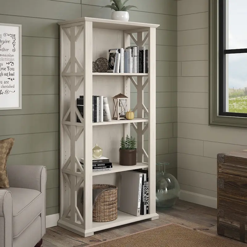Homestead 4 Shelf Farmhouse Bookcase by Bush Furniture