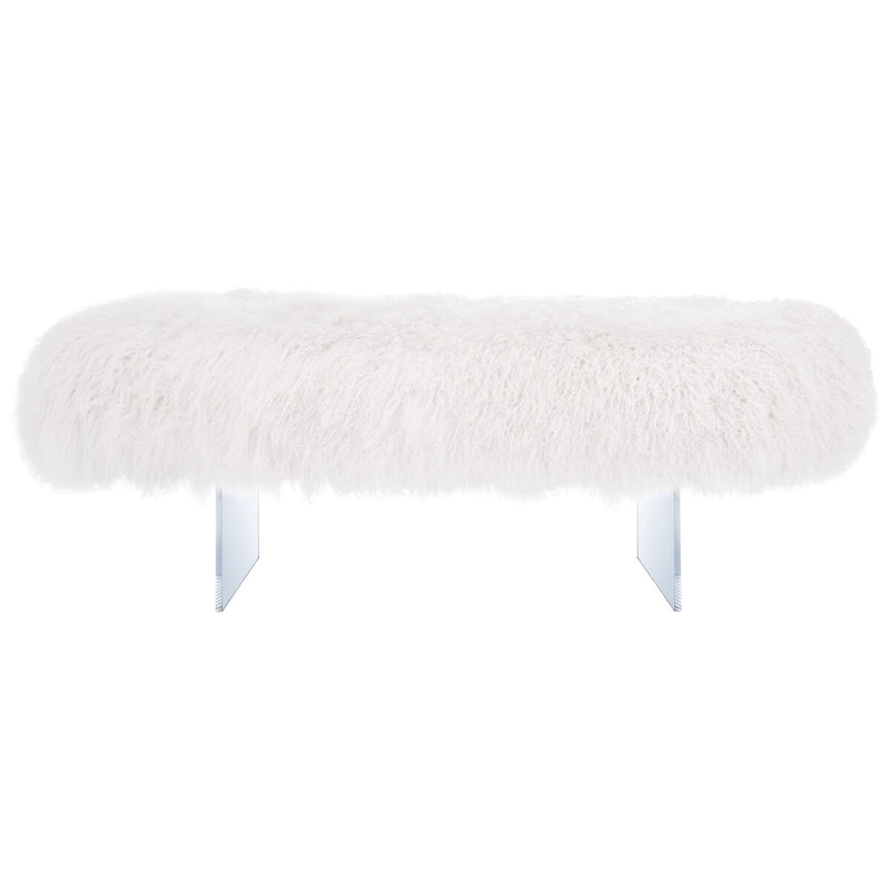 SAFAVIEH Couture Gaetane Sheepskin Ottoman