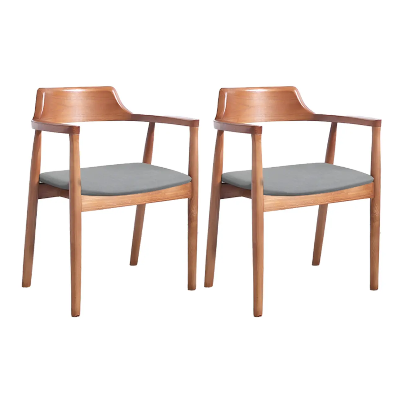 Mid Century Solid Wood Dining Chair Set of 2