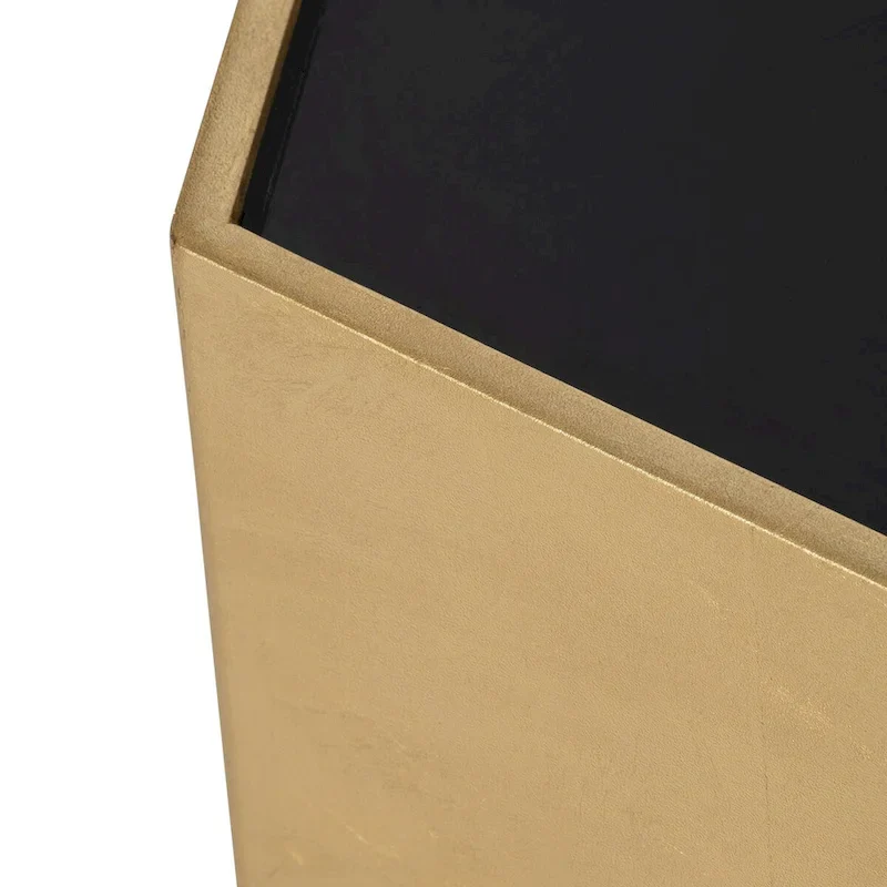 Sagebrook Home Glam Modern Wood Gold Hexagon Glass Top Coffee Table - 48  x 42  x 16