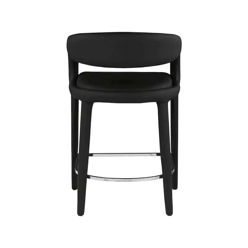 Meridian Furniture,Sylvester Black Vegan Leather Stool
