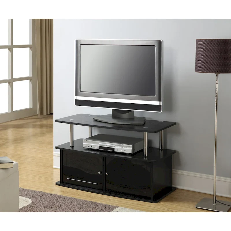TV Stand with 2 Cabinets & Open Shelf, for TVs up to 40