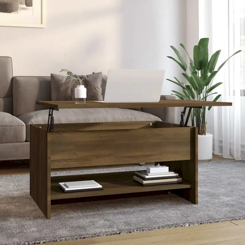 vidaXL Coffee Table Lift Top End Table Accent Side Sofa Table Engineered Wood - 31.5 x 19.7 x 16.7