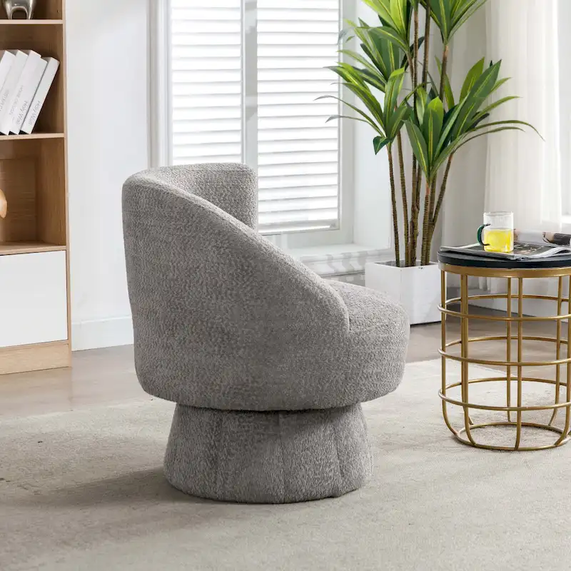 360 Degree Swivel Cuddle Barrel Accent Chairs with Wide Upholstered
