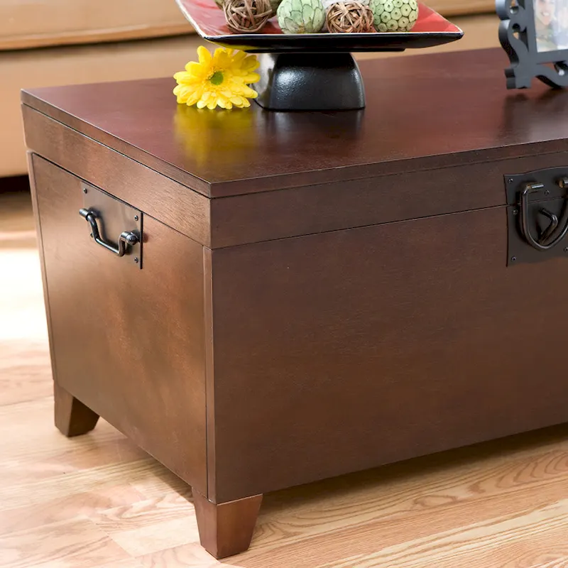 SEI Furniture Liatris Transitional Wooden Espresso Trunk Coffee Table
