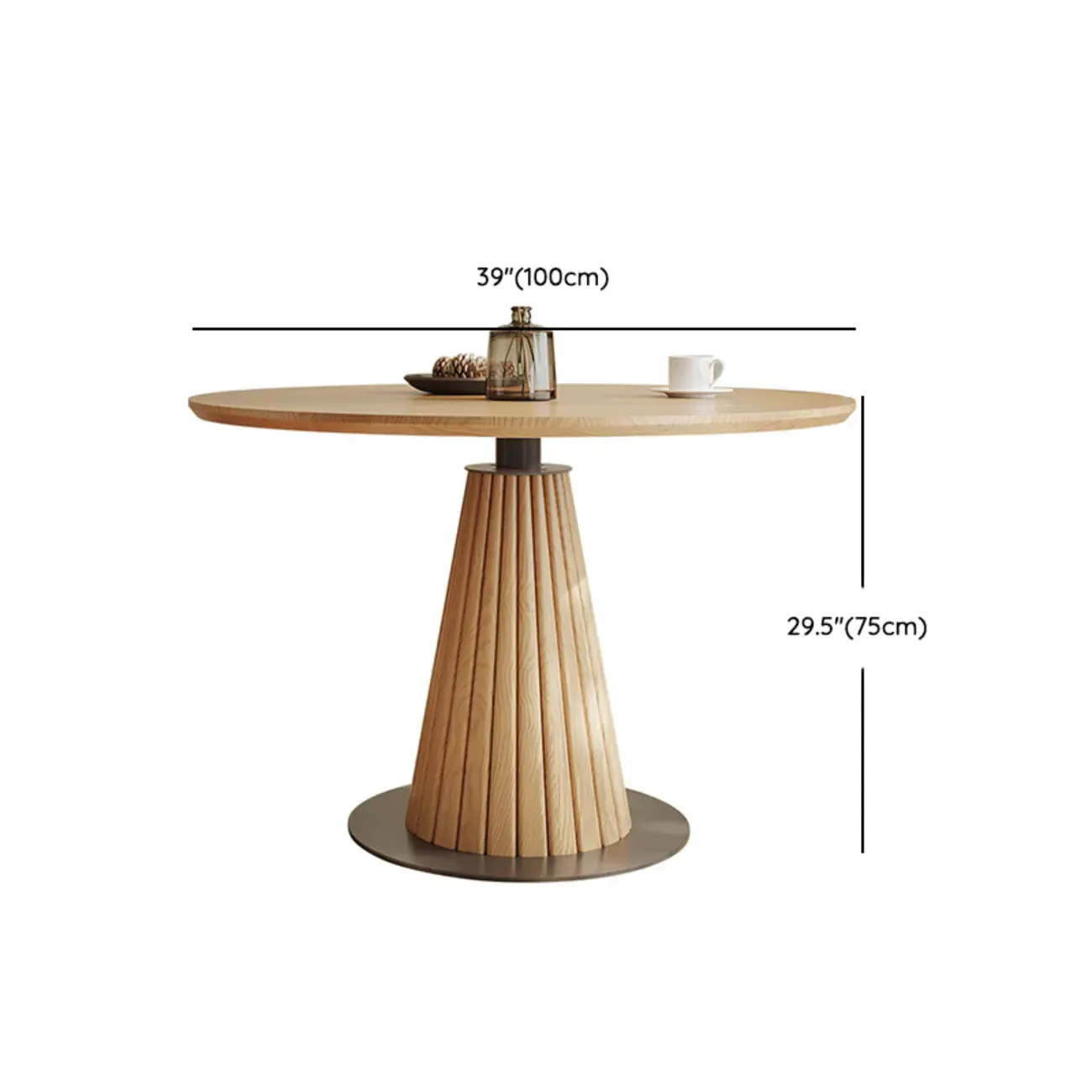 Modern Light Wood Round Dining Table