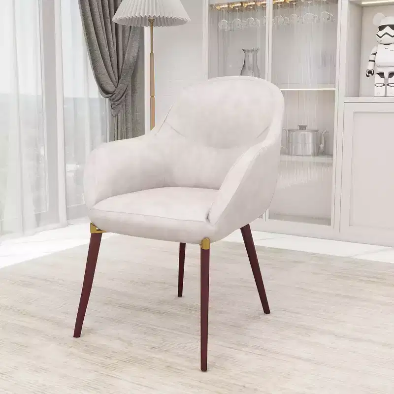 LeisureMod Elias Dining Chair  Upholstered Leather Or Velvet Seat with Powder-Coated Legs, Modern Kitchen, Dining Room, Cafe, Comfortable Seating