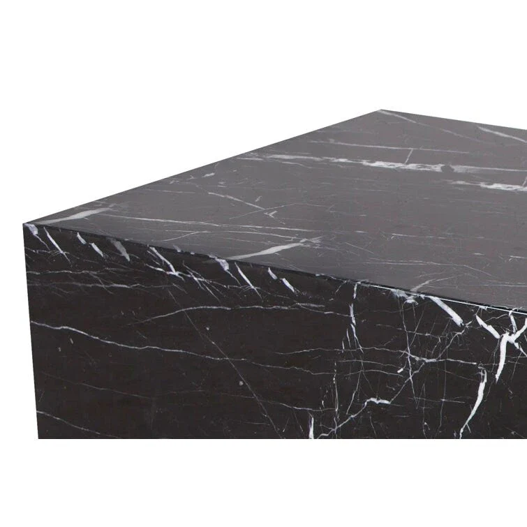 Marble Block Coffee Table, Modern Style – Black, Seats 2–4