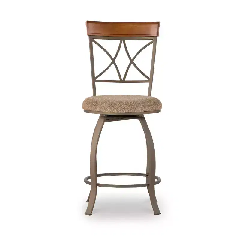 24" Carter Upholstery Swivel Counter Height Barstool Tan/Cherry - Powell Company