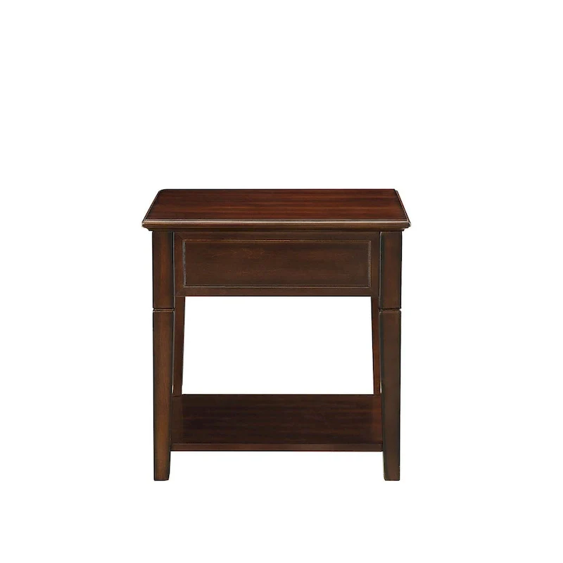 HomeRoots 24 Walnut Manufactured Wood Rectangular End Table With Drawer And Shelf - 22