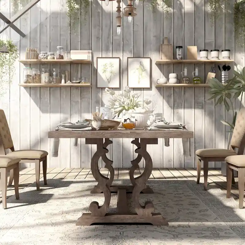 The Gray Barn Windswept Rustic 90-inch Wood Expandable Dining Table
