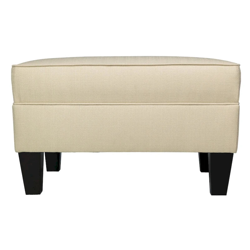 MJL Furniture Parker Fabric Upholstered Square Welted Ottoman