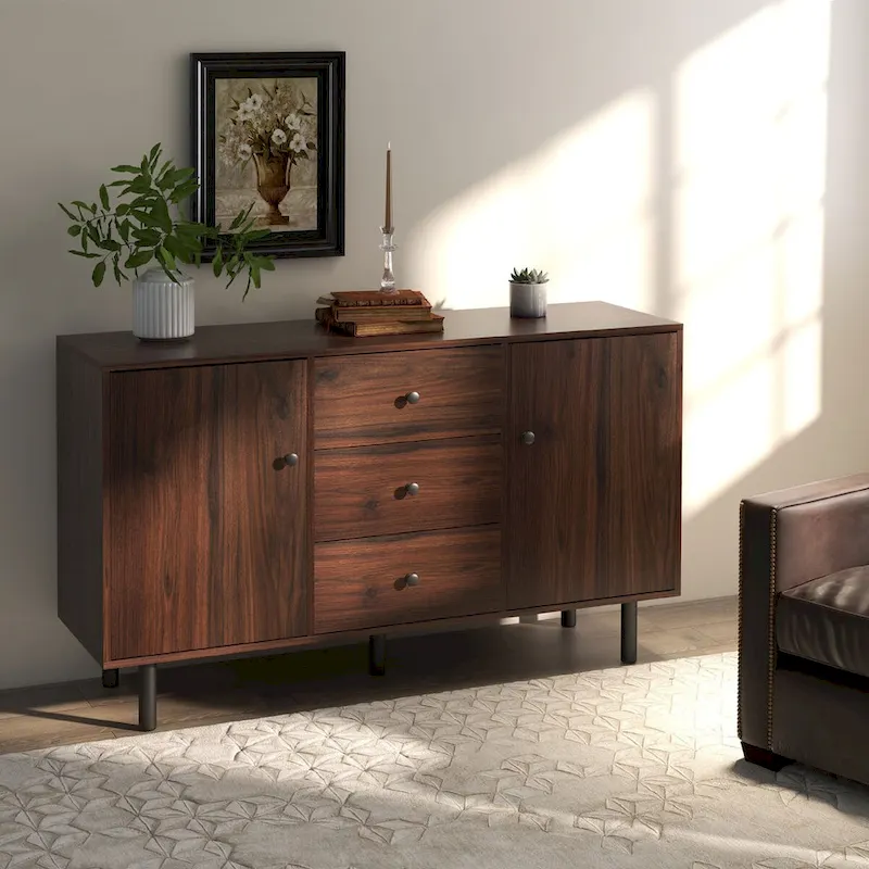 Sideboard with 2 Cupboards, 3 Drawers and Adjustable Shelves