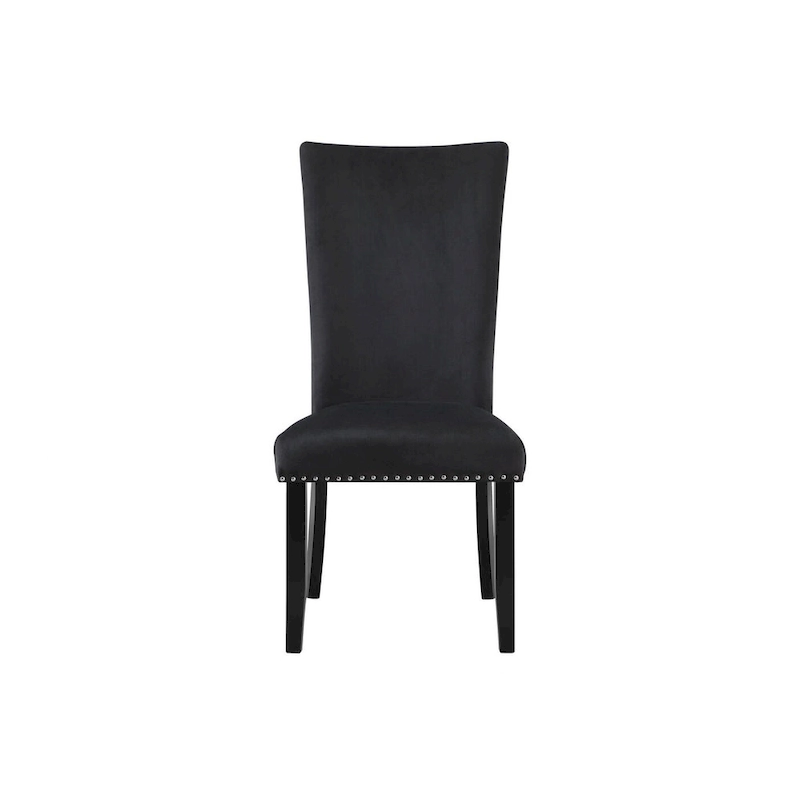 HomeRoots Set of Two Black Upholstered Velvet Dining Side Chairs - 20.25' X '40.75' X '27