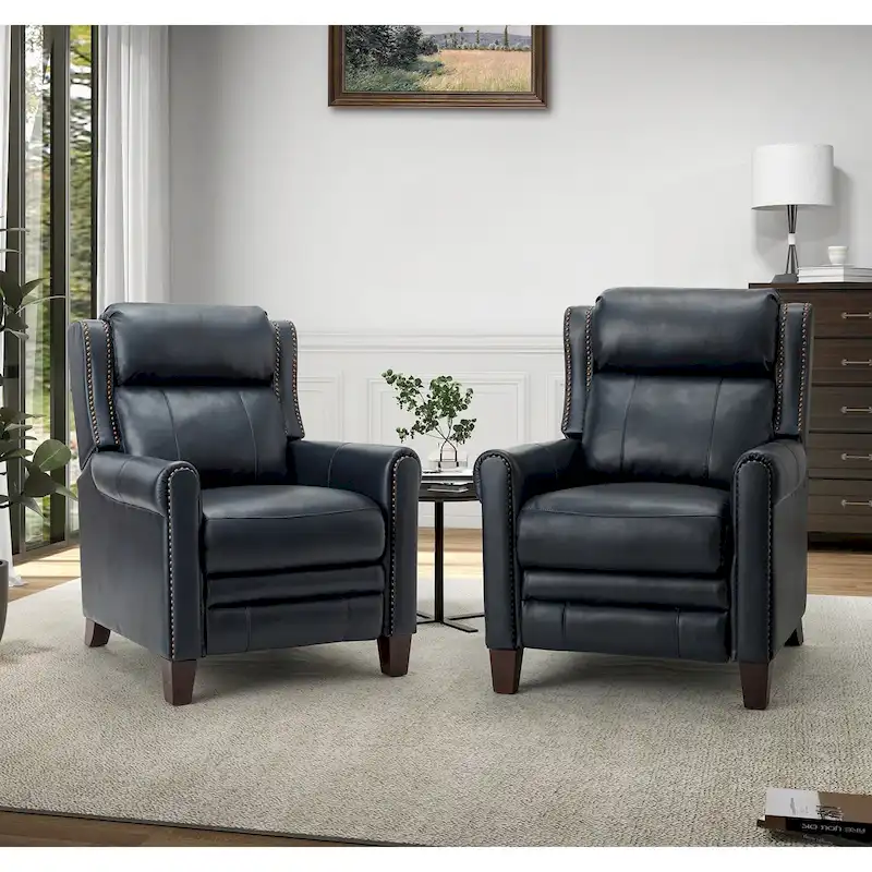 Felisa 32.48  Wide Genuine Leather Manual Recline Set of 2