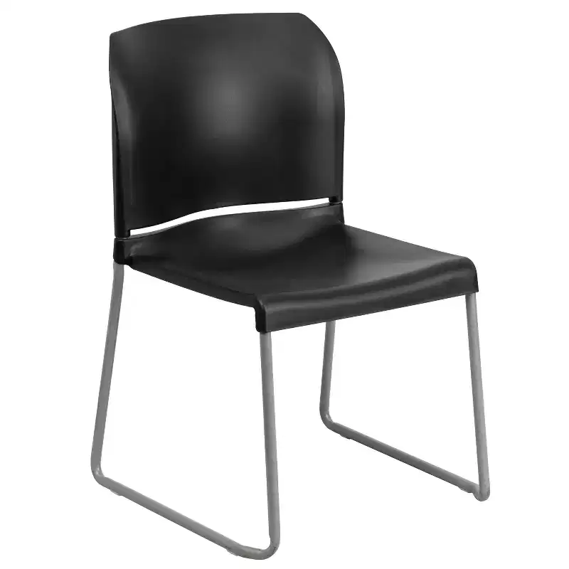 Emma and Oliver Home and Office Guest Chair Full Back Contoured Sled Base Stack Chair