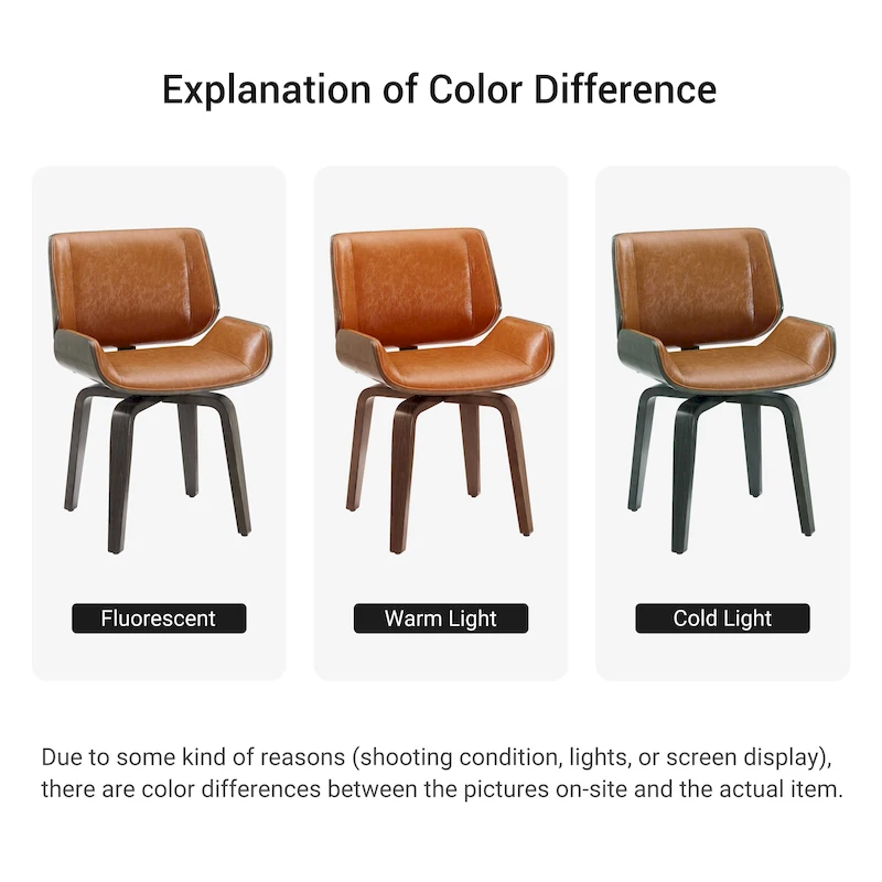 Art Leon Mid-century Faux Leather Swivel Bentwood Dining Chair