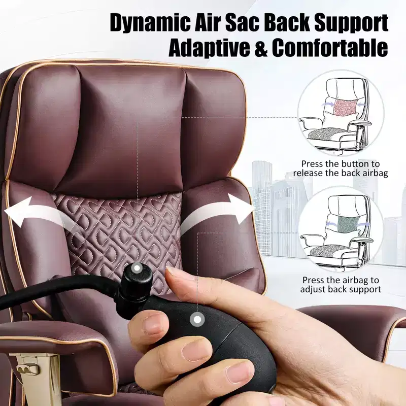 Furniliving Modern Big Tall Executive Office Chair Pu Leather Office Desk Chair With Footrest