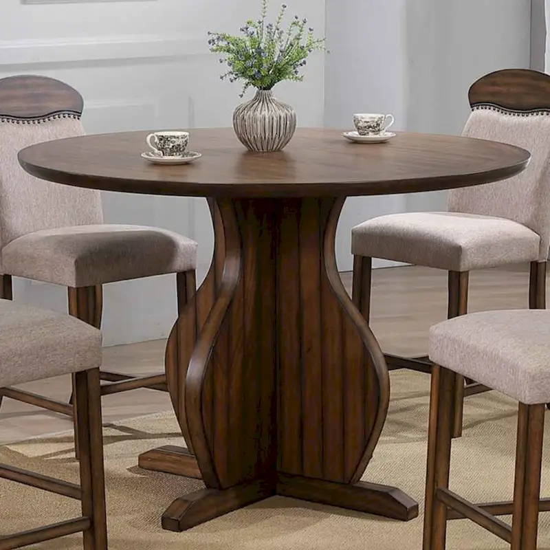 Round Counter Height Table in Oak