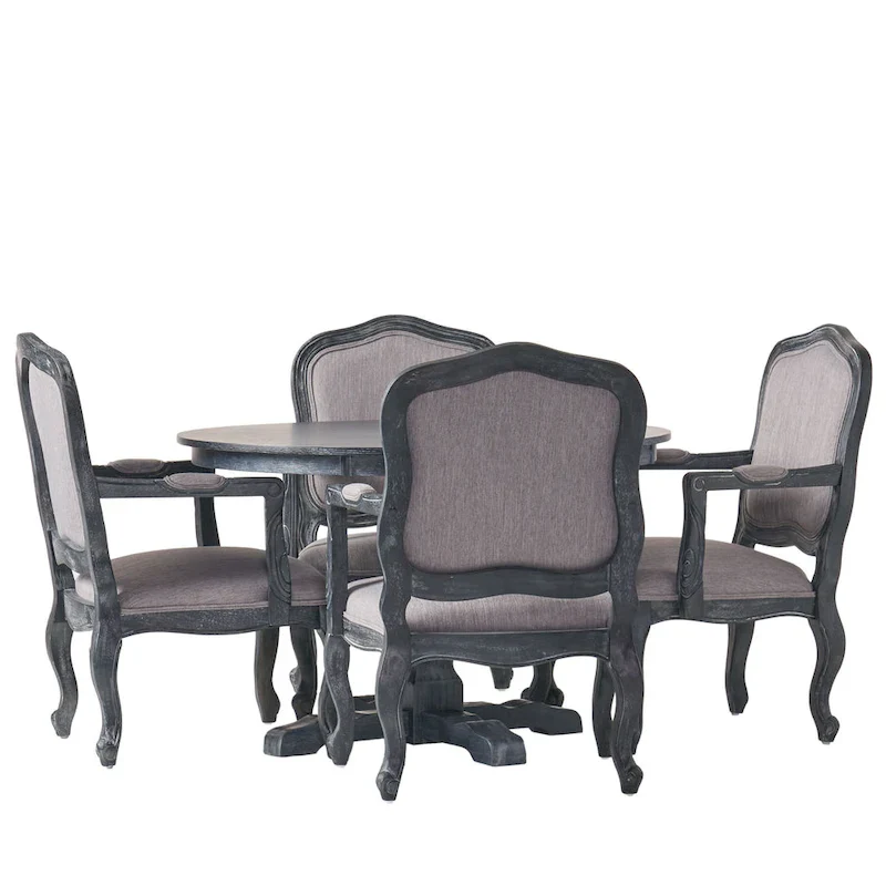Ardyce Upholstered 5 Piece Circular Dining Set by Christopher Knight Home