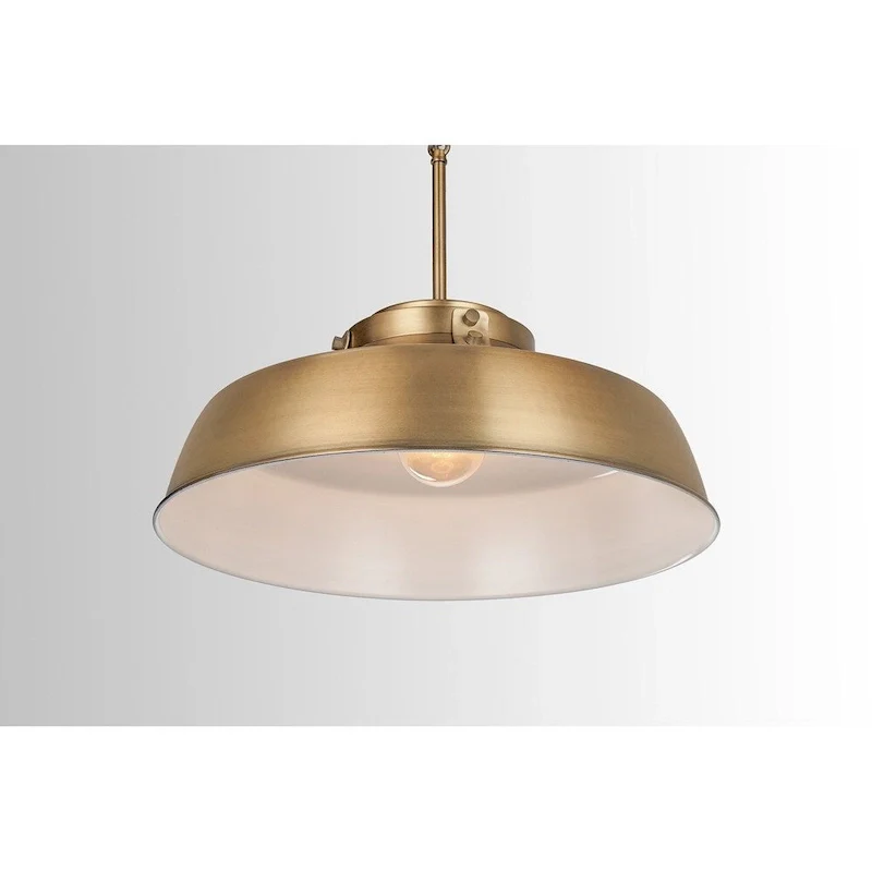 1-light Aged Brass Pendant Fixture - Aged Brass - Aged Brass