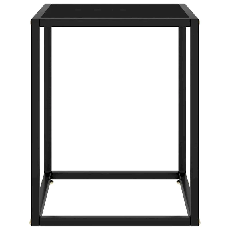 vidaXL Coffee Table Black with Black Glass 15.7x15.7x19.7 - 15.7 x 15.7 x 19.7