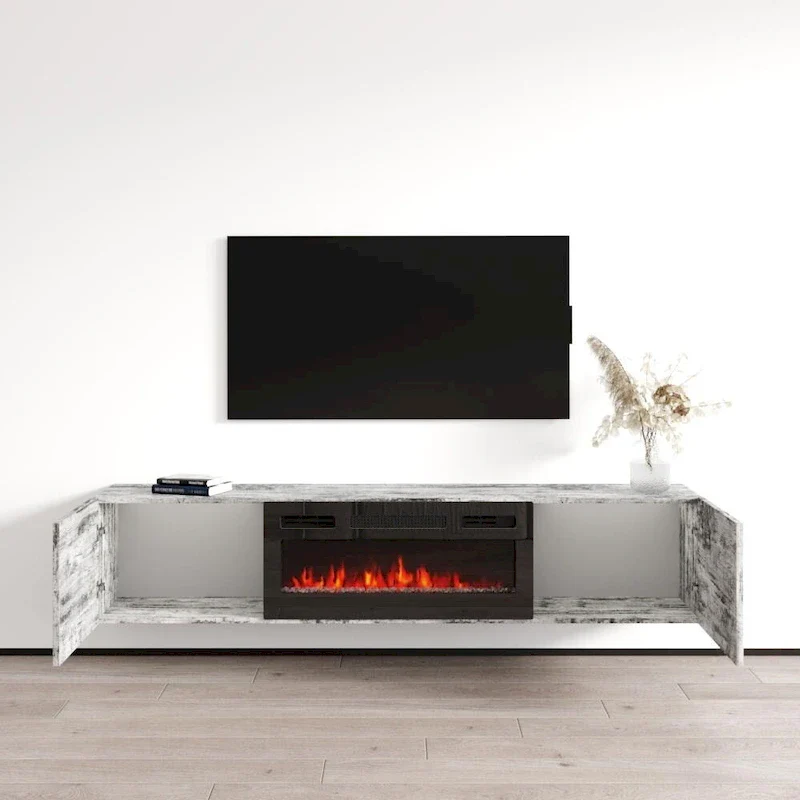 Floating Fireplace TV Stand