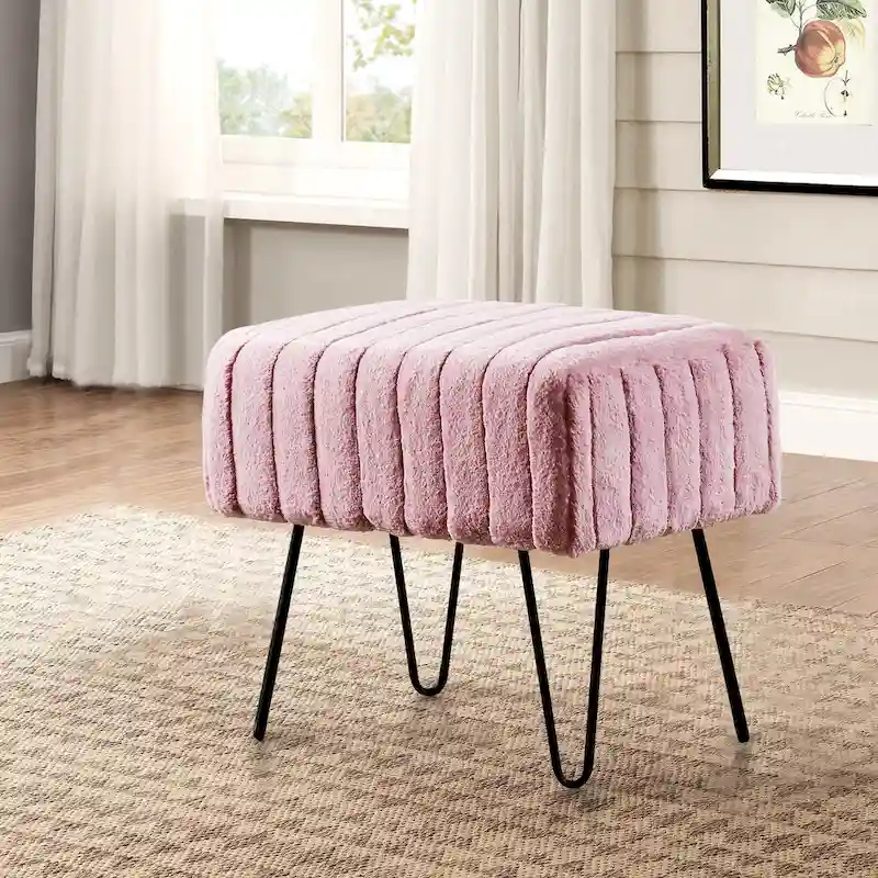 Serenta SuperMink Fauxfur Ottoman Bench