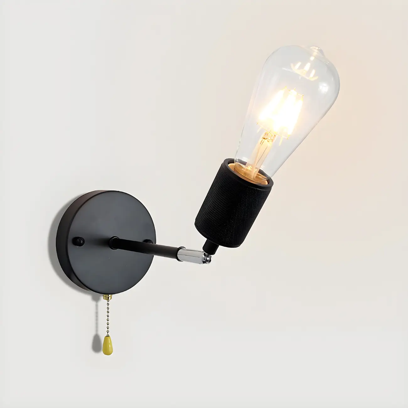 Contemporary Black Metal Swing Arm Wall Light