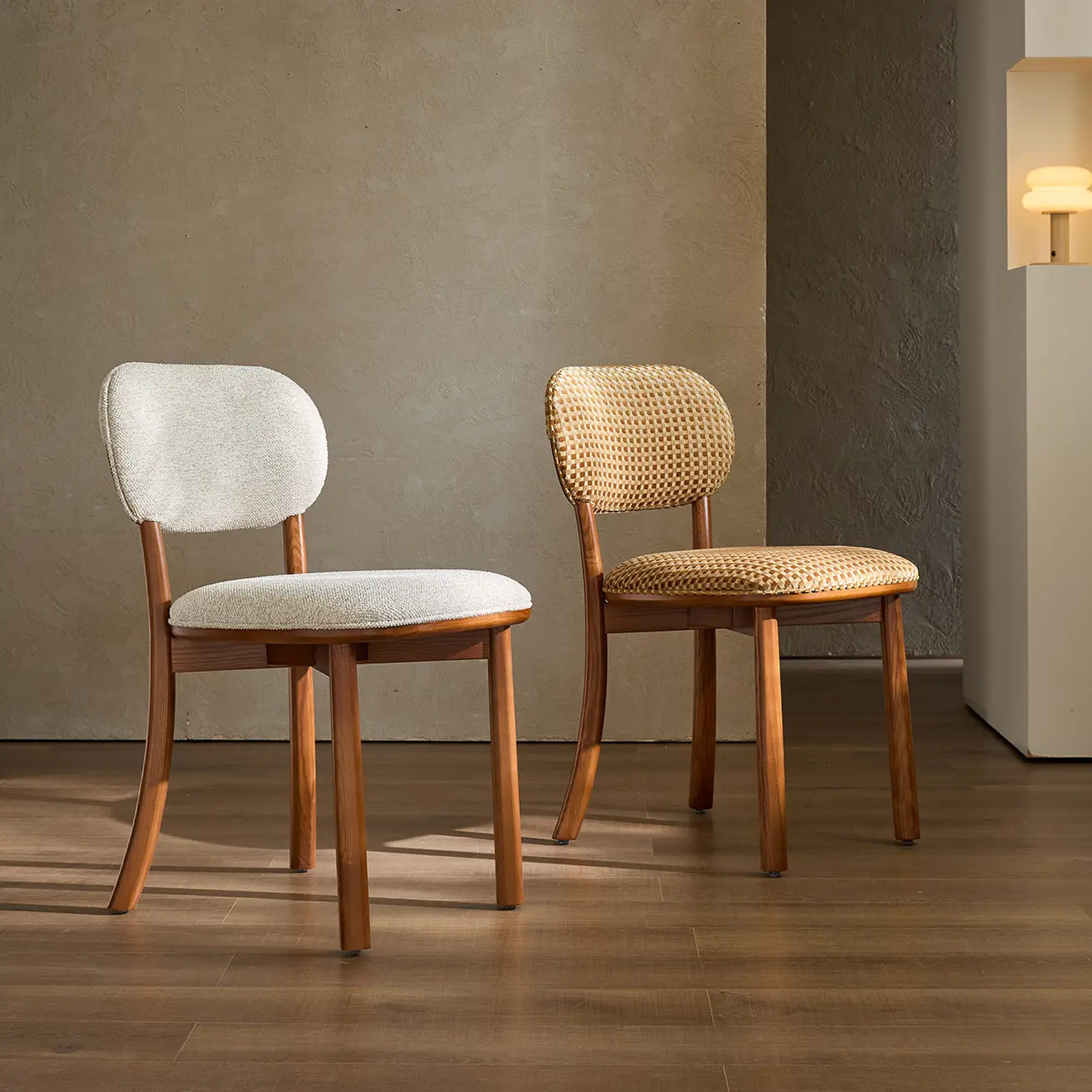Modern Armless Upholstered Solid Wood Dining Chair