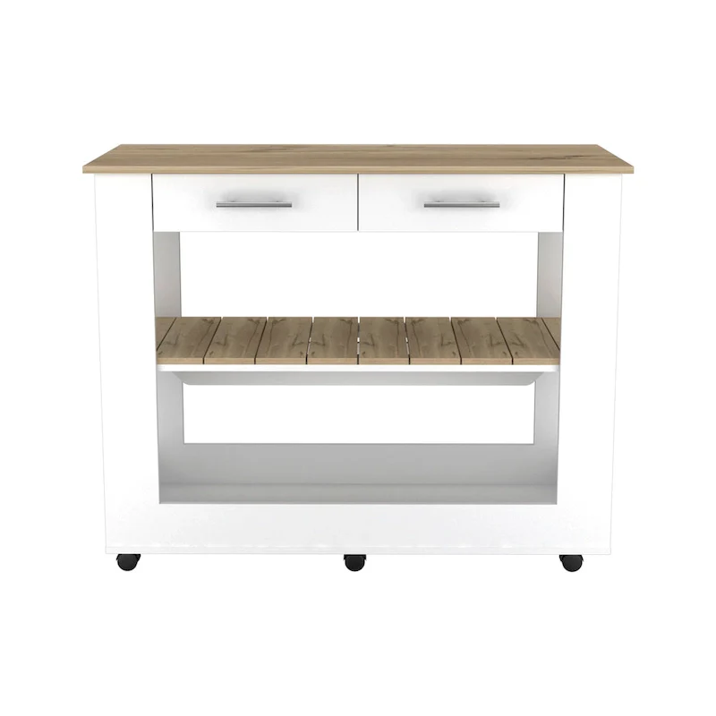 TUHOME Cala Kitchen Island 46 Kitchen Island with 2 Drawers
