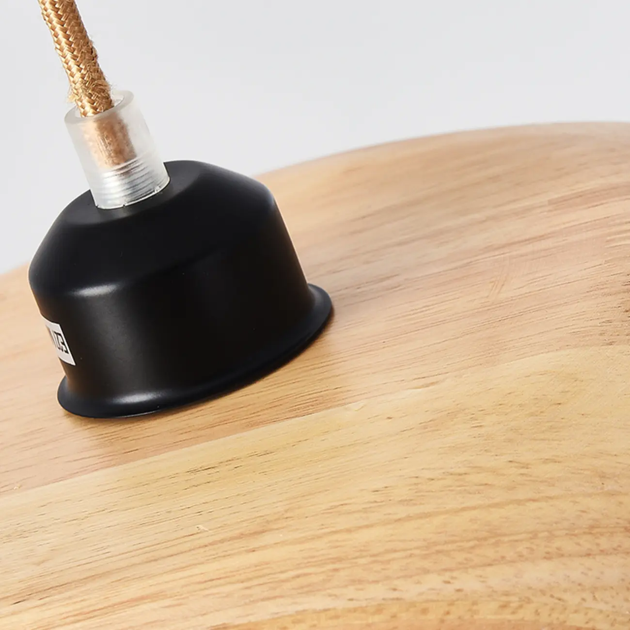 Modern Flexible Round Pendant Light in Solid Wood and Metal